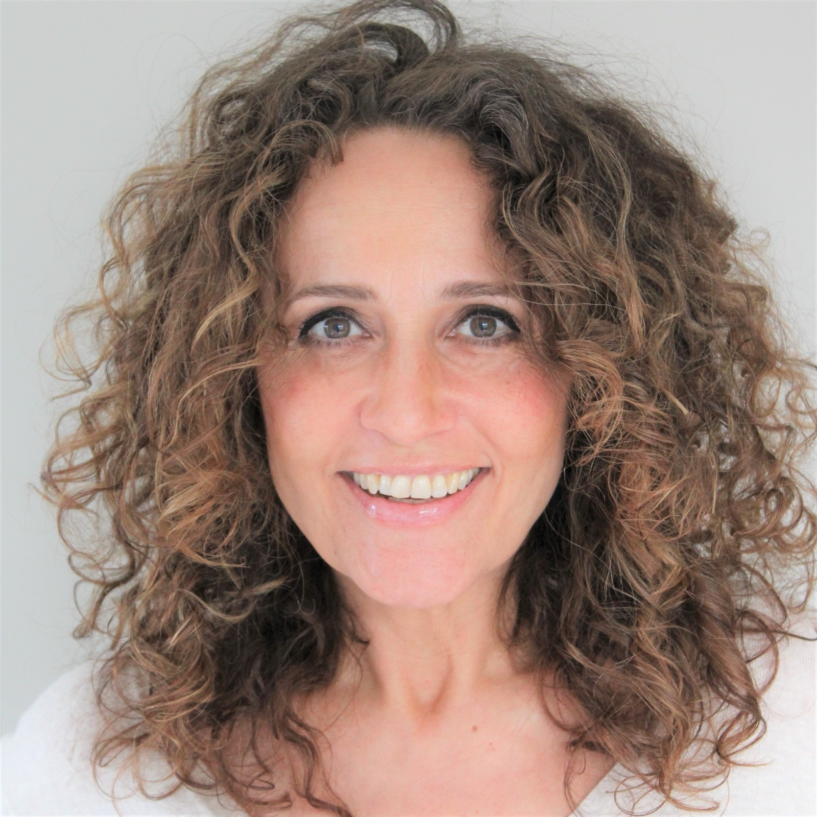 Woman with long, curly hair